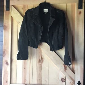 Black denim crop top jacket